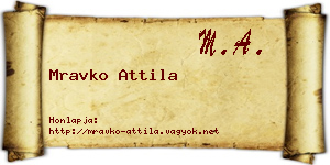 Mravko Attila névjegykártya